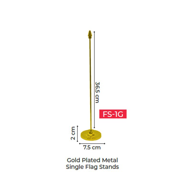 Gold Plated Metal Single Flag Stands